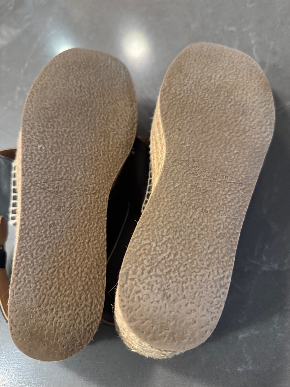 Rag and bone Women's Black Espadrille Slingback Sandals - Picture 3 of 3